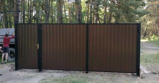 Купить распашные ворота из профнастила Киселёвск, цена от 2731 руб.